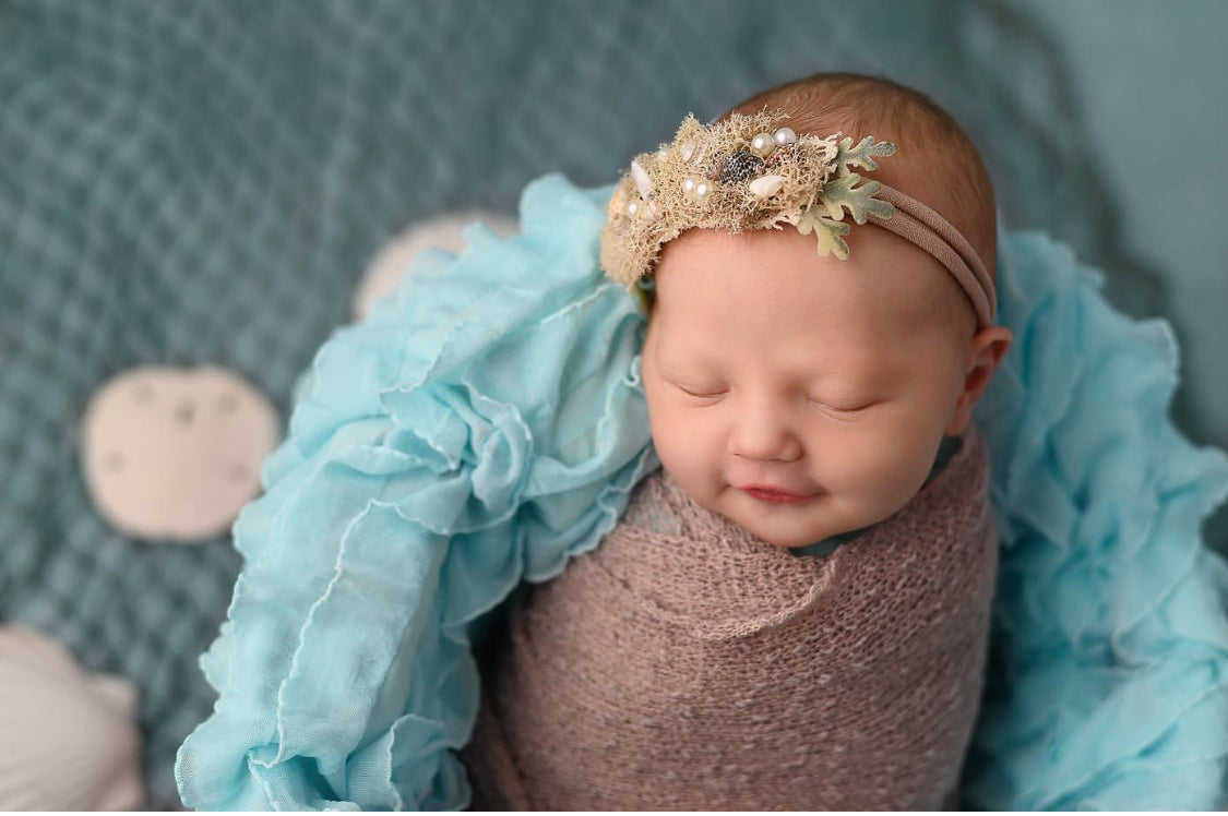 Ruffle Stretch Knit Wrap in Light Aqua - Beautiful Photo Props