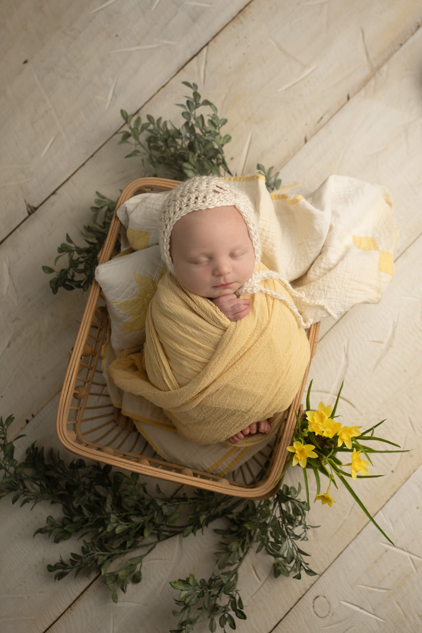 Cream Butterfly Baby Bonnet Hat Newborn Photography Prop - Beautiful Photo Props