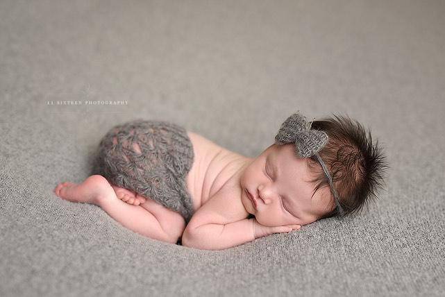 Gray Newborn Mohair Skirt and Headband Set - Beautiful Photo Props