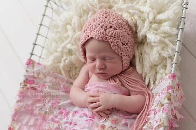Ruffle Stretch Knit Baby Wrap in Pink Floral - Beautiful Photo Props