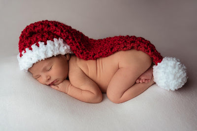 Long Santa Elf Pom Hat Newborn Baby Photography Prop - Beautiful Photo Props