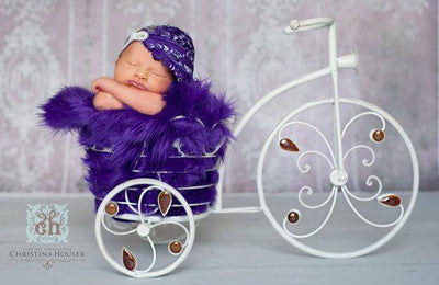 Purple Mongolian Faux Fur Photography Prop Rug Newborn Baby Toddler - Beautiful Photo Props