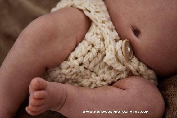 Natural Cream Newborn Diaper Cover - Beautiful Photo Props