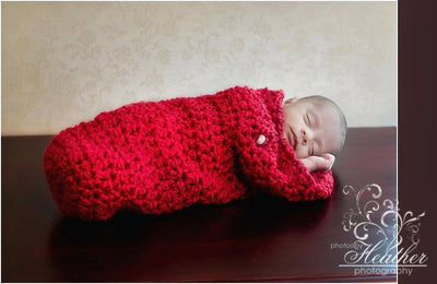 Red Newborn Baby Cocoon Swaddle - Beautiful Photo Props