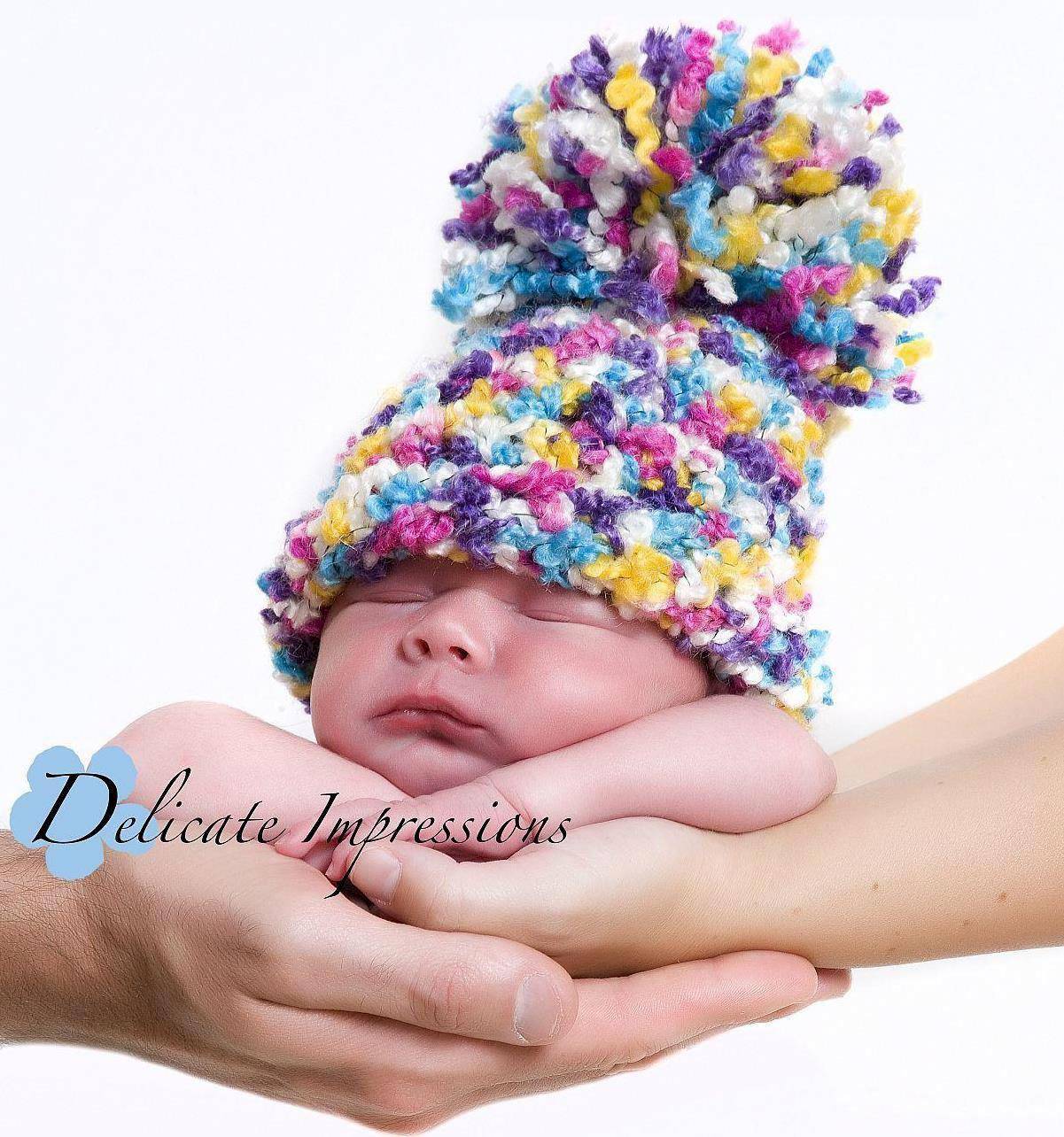 Pink Sprinkles Pom Beanie Wholesale AKA Sorority Checkered Beanie Pom Hat for Women main image 3