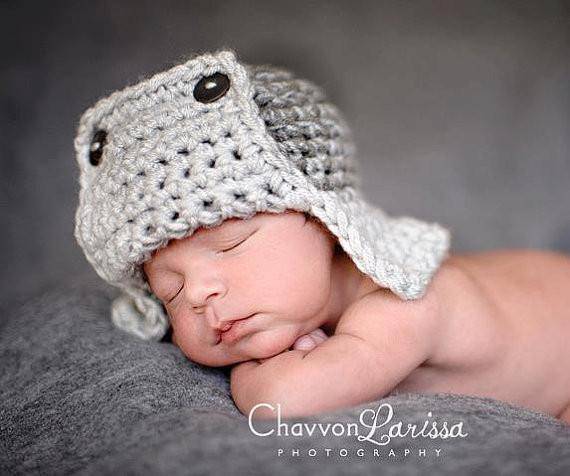 Gray Newborn Bomber Hat - Beautiful Photo Props
