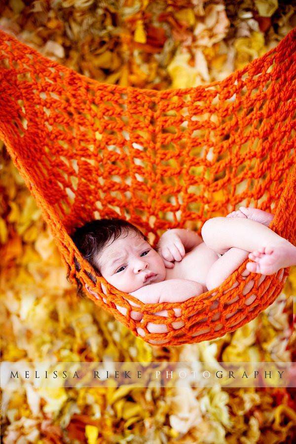 Pumpkin Orange Newborn Hanging Hammock Pod - Beautiful Photo Props
