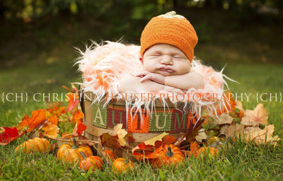 Frosted Orange Mongolian Faux Fur Rug Newborn Baby Toddler - Beautiful Photo Props