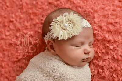 Cream Lace Flower Headband - Beautiful Photo Props