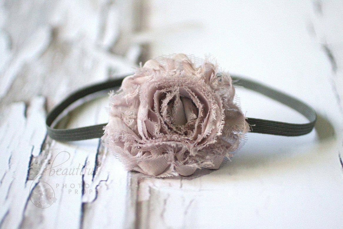 Gray Chiffon Flower Headband - Beautiful Photo Props