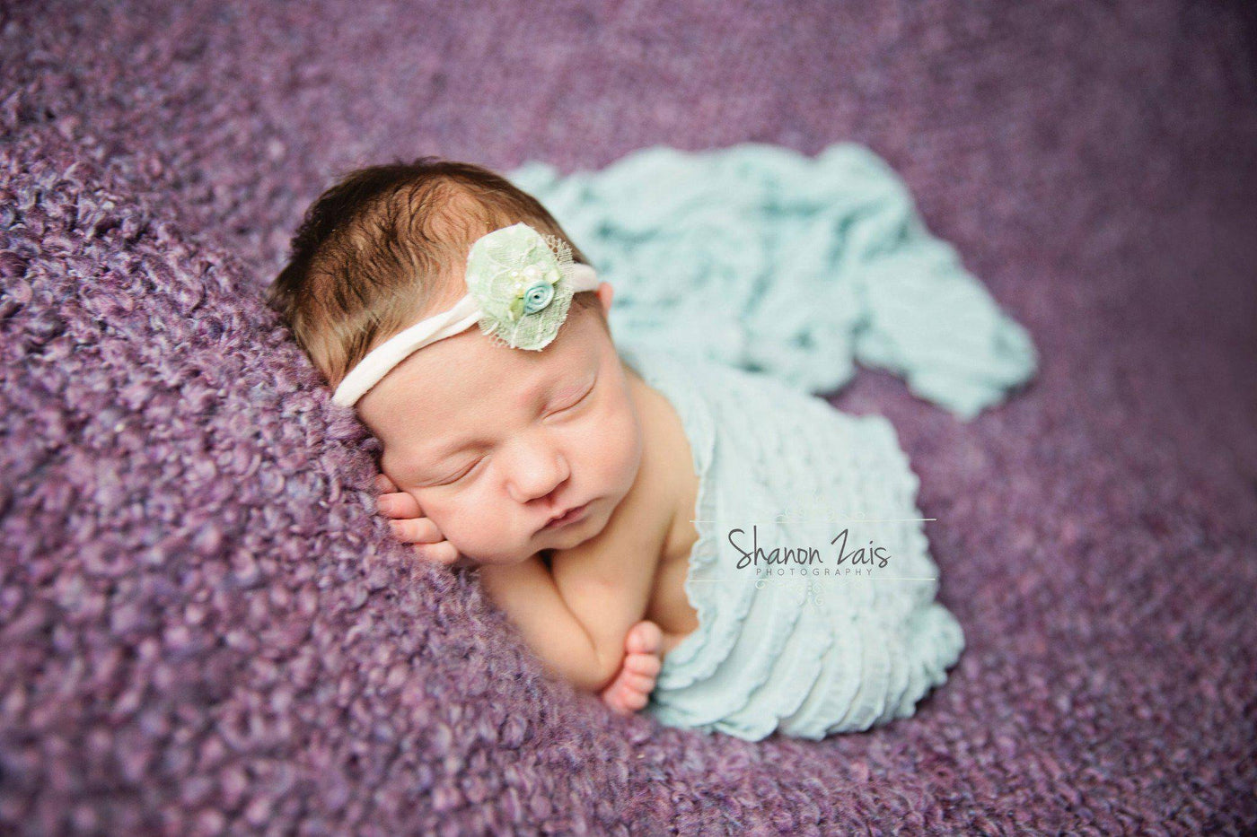 Ruffle Stretch Knit Wrap in Baby Blue - Beautiful Photo Props