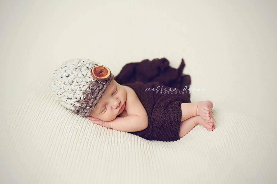 Oatmeal and Barley Button Hat - Beautiful Photo Props