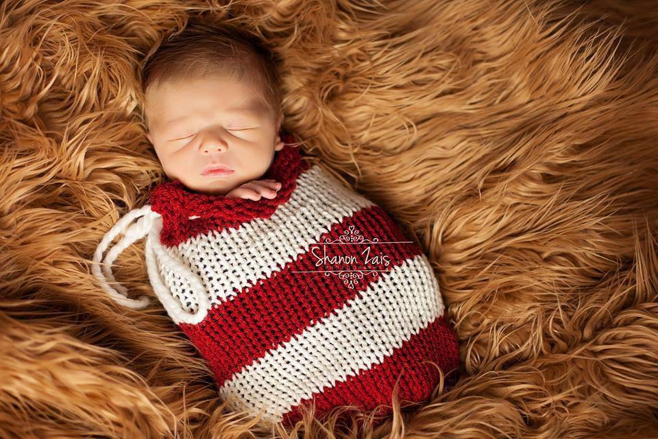 Red Cream Newborn Knit Swaddle Sack - Beautiful Photo Props