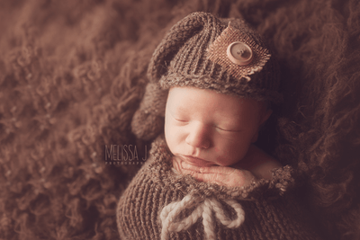 Barley Brown Knit Newborn Pixie Slouch Hat - Beautiful Photo Props