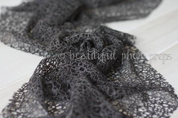 Fabric Fishnet Lace Wrap in Gray - Beautiful Photo Props