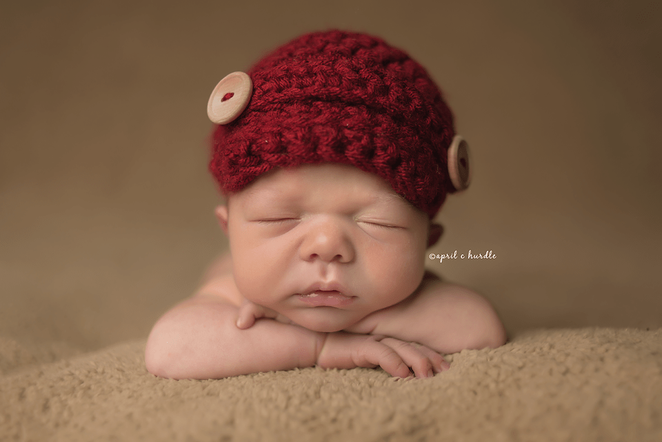 Cranberry Red Newborn Newsboy Hat - Beautiful Photo Props