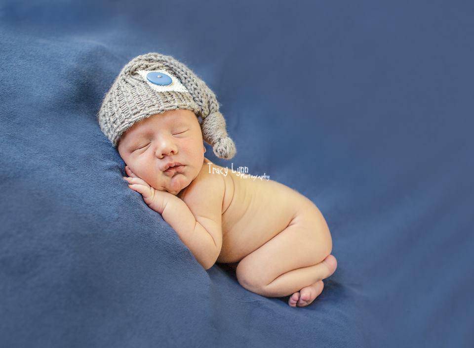 Light Gray Knit Newborn Pixie Slouch Hat - Beautiful Photo Props