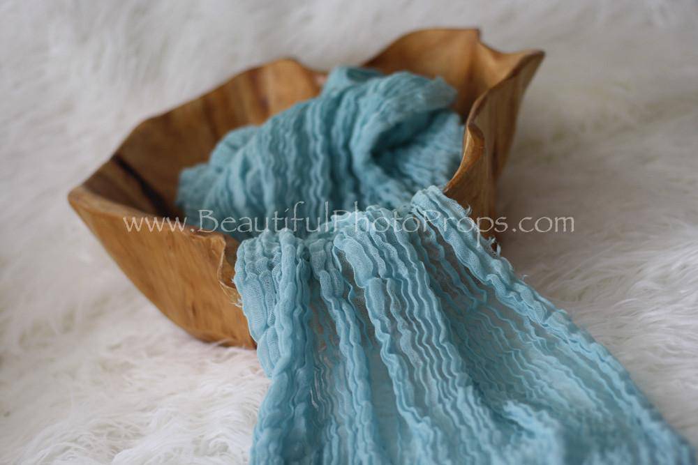 Powder Blue Cheesecloth Baby Wrap Cheese Cloth Fabric - Beautiful Photo Props