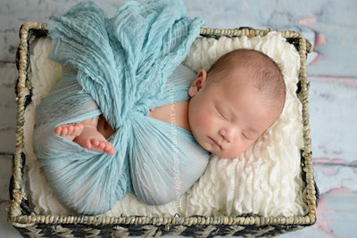 Powder Blue Cheesecloth Baby Wrap Cheese Cloth Fabric - Beautiful Photo Props