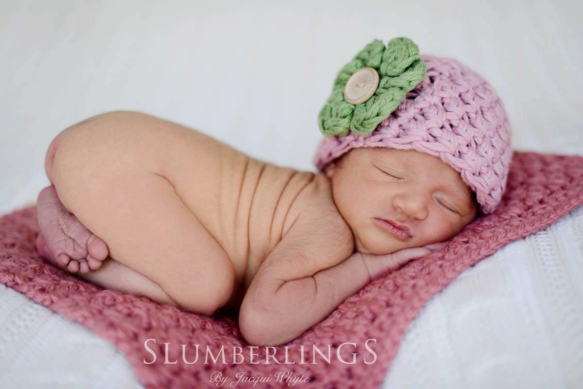 SET Vintage Cotton Baby Flower Hats Pink Sage Green Newborn Photography - Beautiful Photo Props