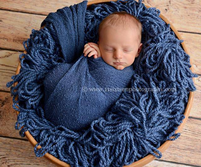 Dark Blue Jean Stretch Knit Newborn Baby Wrap – Beautiful Photo Props