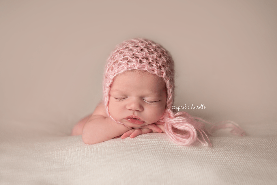SET Pink Mohair Baby Bonnet Hat and Cream Ruffle Wrap - Beautiful Photo Props
