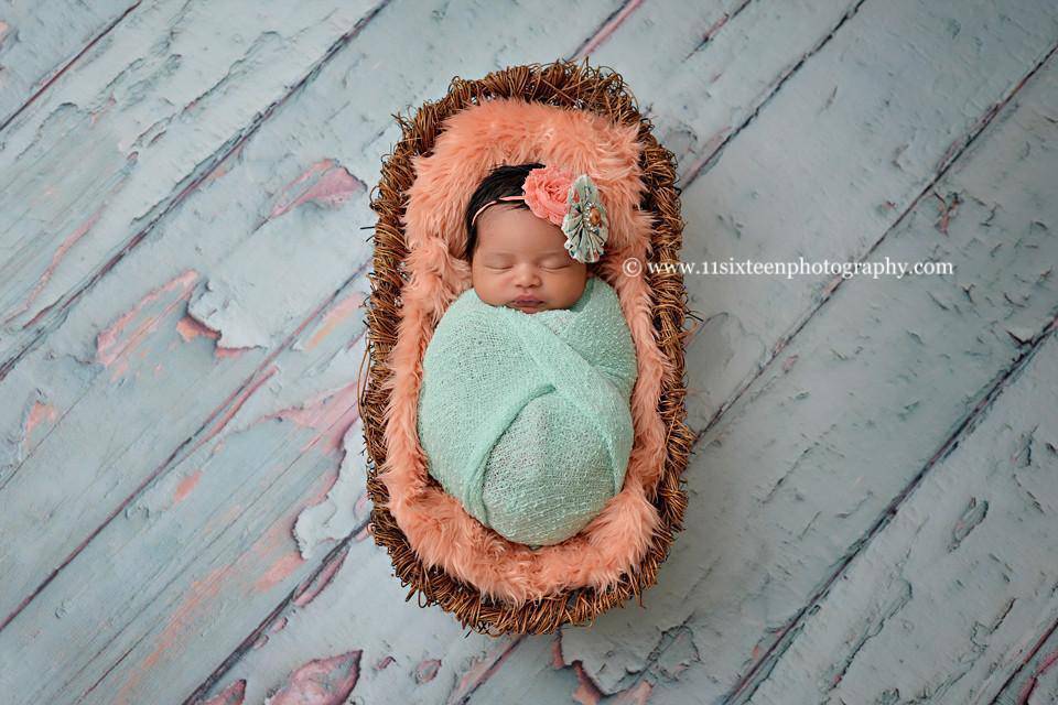 Peach Papaya Mongolian Faux Fur Photography Prop Rug Newborn Baby - Beautiful Photo Props