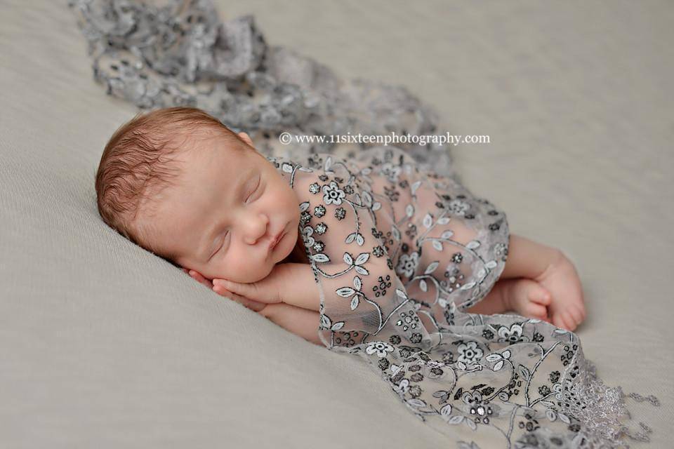 Dark Gray Tassels Lace Newborn Baby Wrap Layer - Beautiful Photo Props