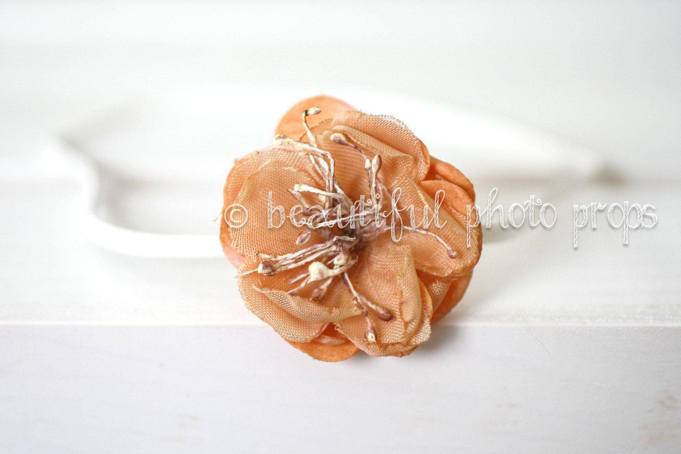 Peach Rustic Flower Headband - Beautiful Photo Props