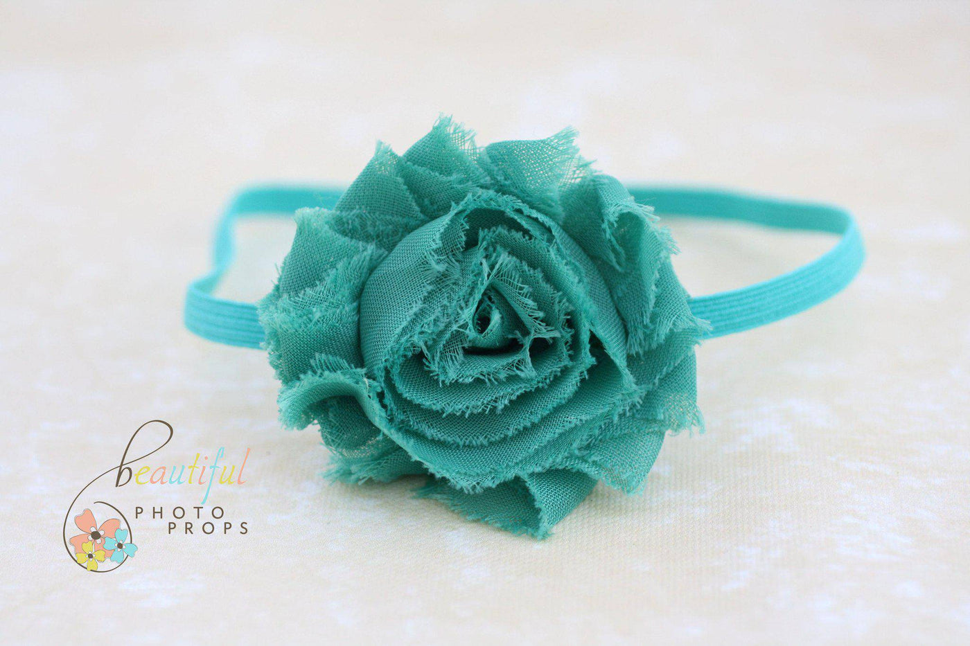 Teal Green Chiffon Flower Headband - Beautiful Photo Props