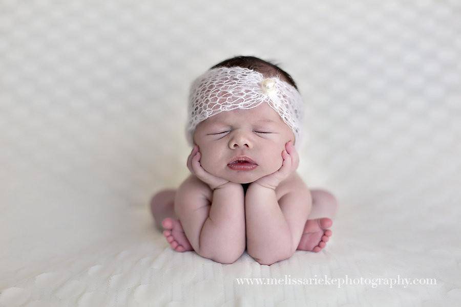 White Pearl Turban Mohair Headband – Beautiful Photo Props