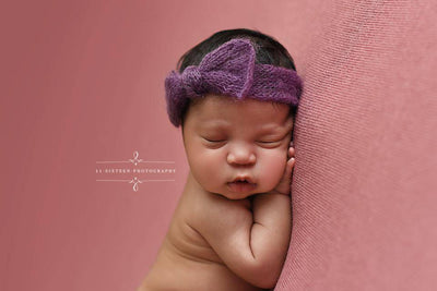 Pink Wide Bow Mohair Headband - Beautiful Photo Props