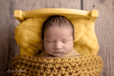 Goldenrod Yellow Chunky Baby Blanket - Beautiful Photo Props
