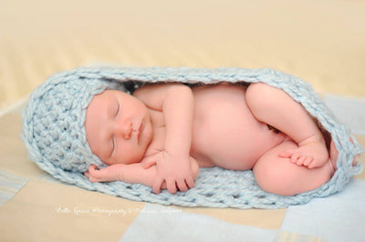 Glacier Blue Baby Bowl And Hat Set - Beautiful Photo Props