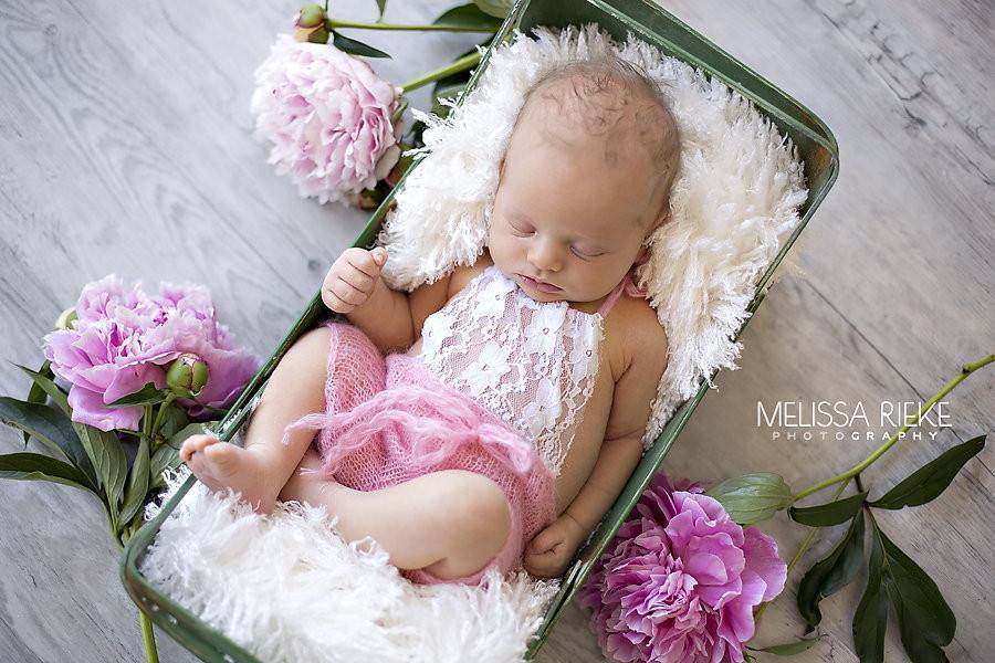 Pink Lace Front Mohair Knit Newborn Romper - Beautiful Photo Props