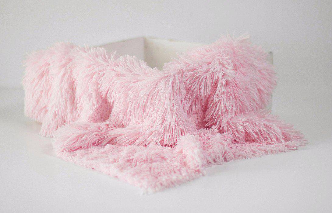 SET Pink Pelagio and Sage Cuddle Faux Fur Photography Props - Beautiful Photo Props