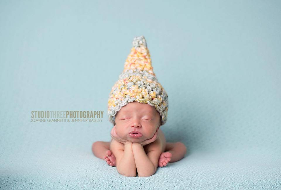 Yellow Gray Newborn Gnome Hat – Beautiful Photo Props