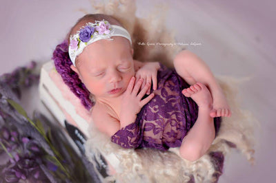 Stretch Lace Wrap in Plum Purple - Beautiful Photo Props