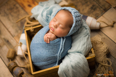 Light Blue Stretch Knit Wrap Newborn Photography - Beautiful Photo Props