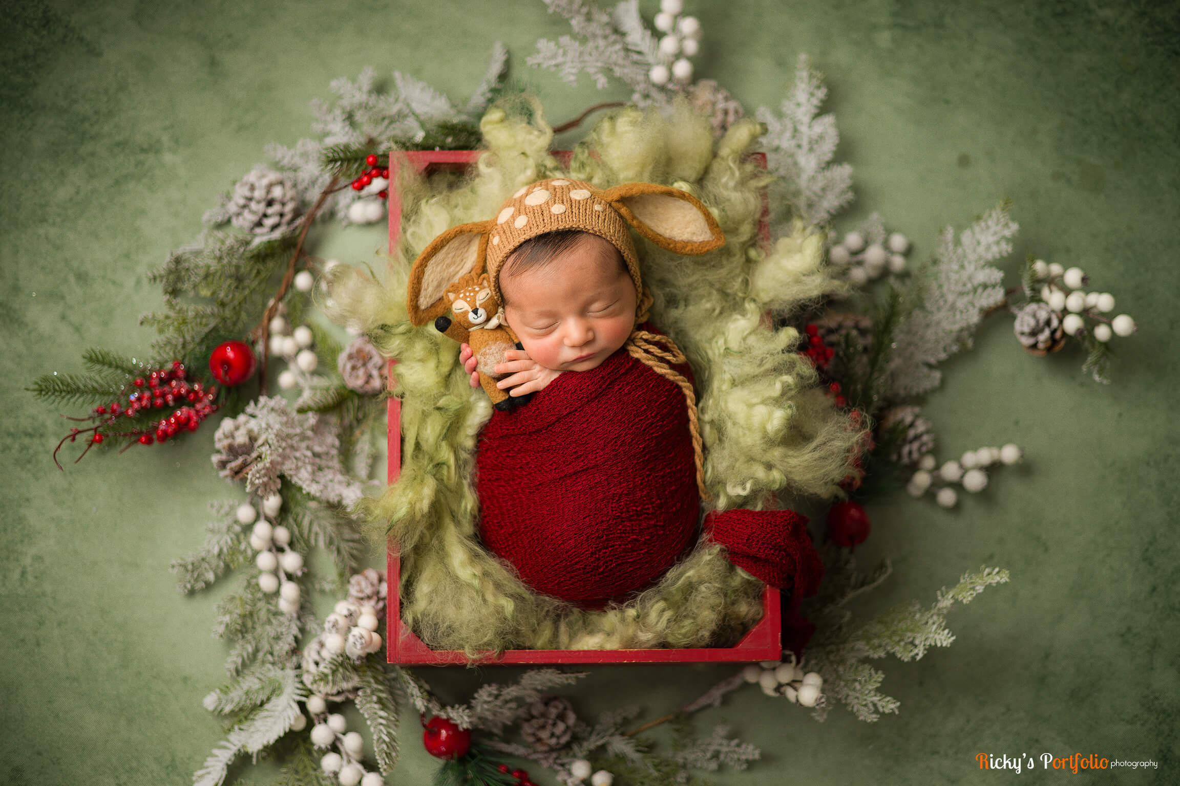 Dark Red Newborn Stretch Knit Baby Wrap | Beautiful Photo Props Handmade Newborn Photography Props and Baby Clothing