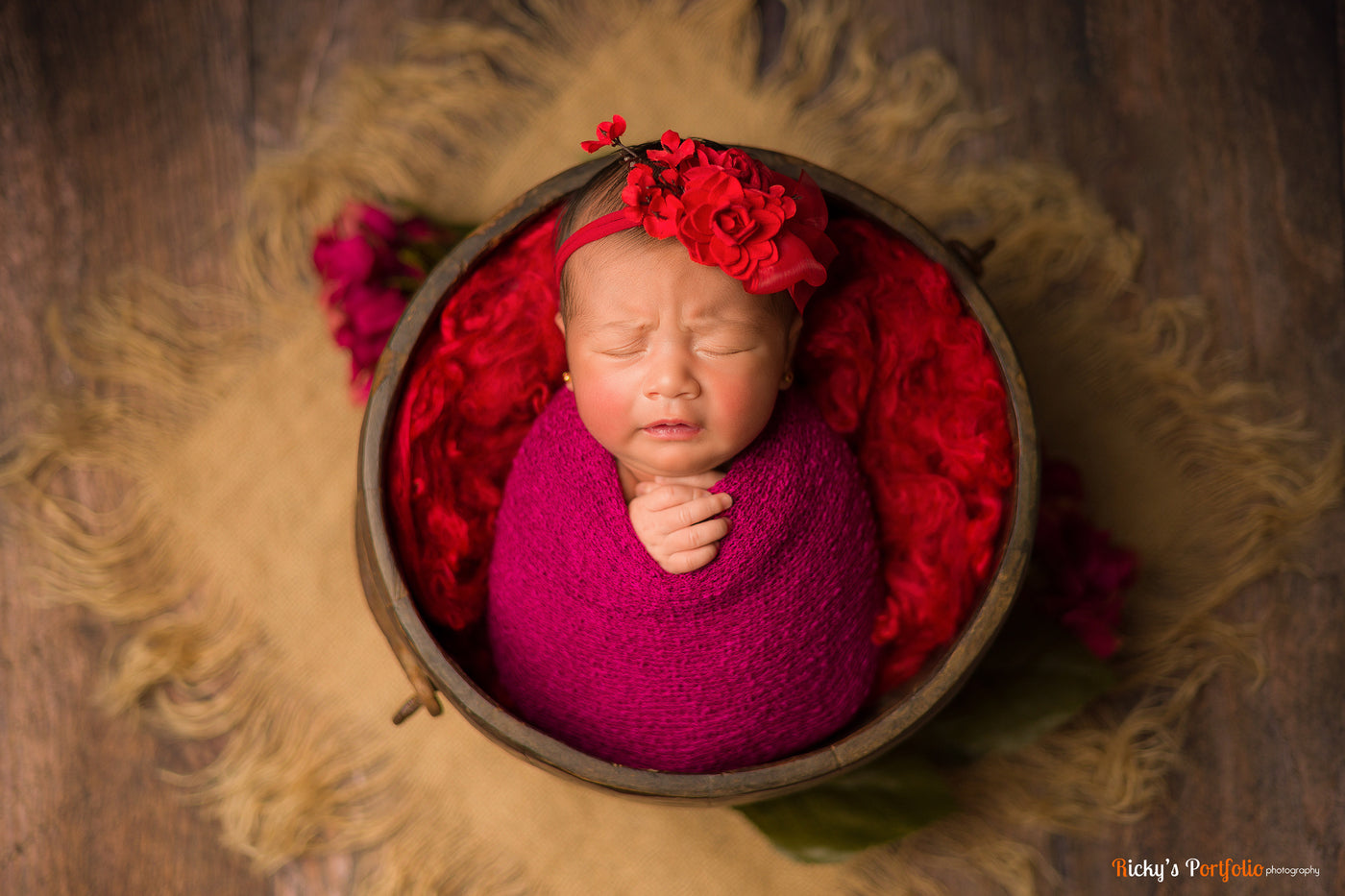Dark Raspberry Stretch Knit Baby Wrap - Beautiful Photo Props