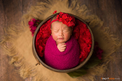 Dark Raspberry Stretch Knit Baby Wrap - Beautiful Photo Props
