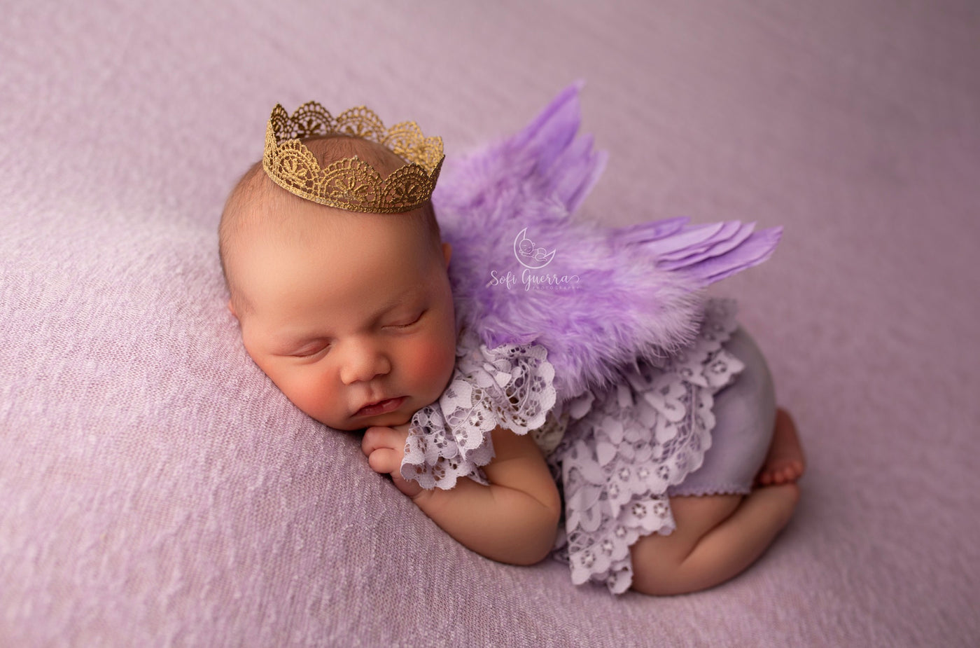 Lavender Purple Feather Angel Wings Newborn Baby Photo Prop - Beautiful Photo Props