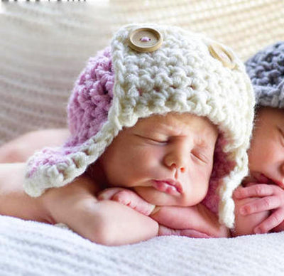 Pink Cream Newborn Aviator Hat - Beautiful Photo Props