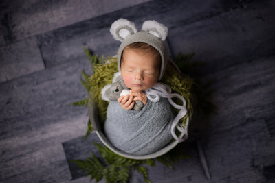 Gray Stretch Knit Newborn Baby Wrap - Beautiful Photo Props