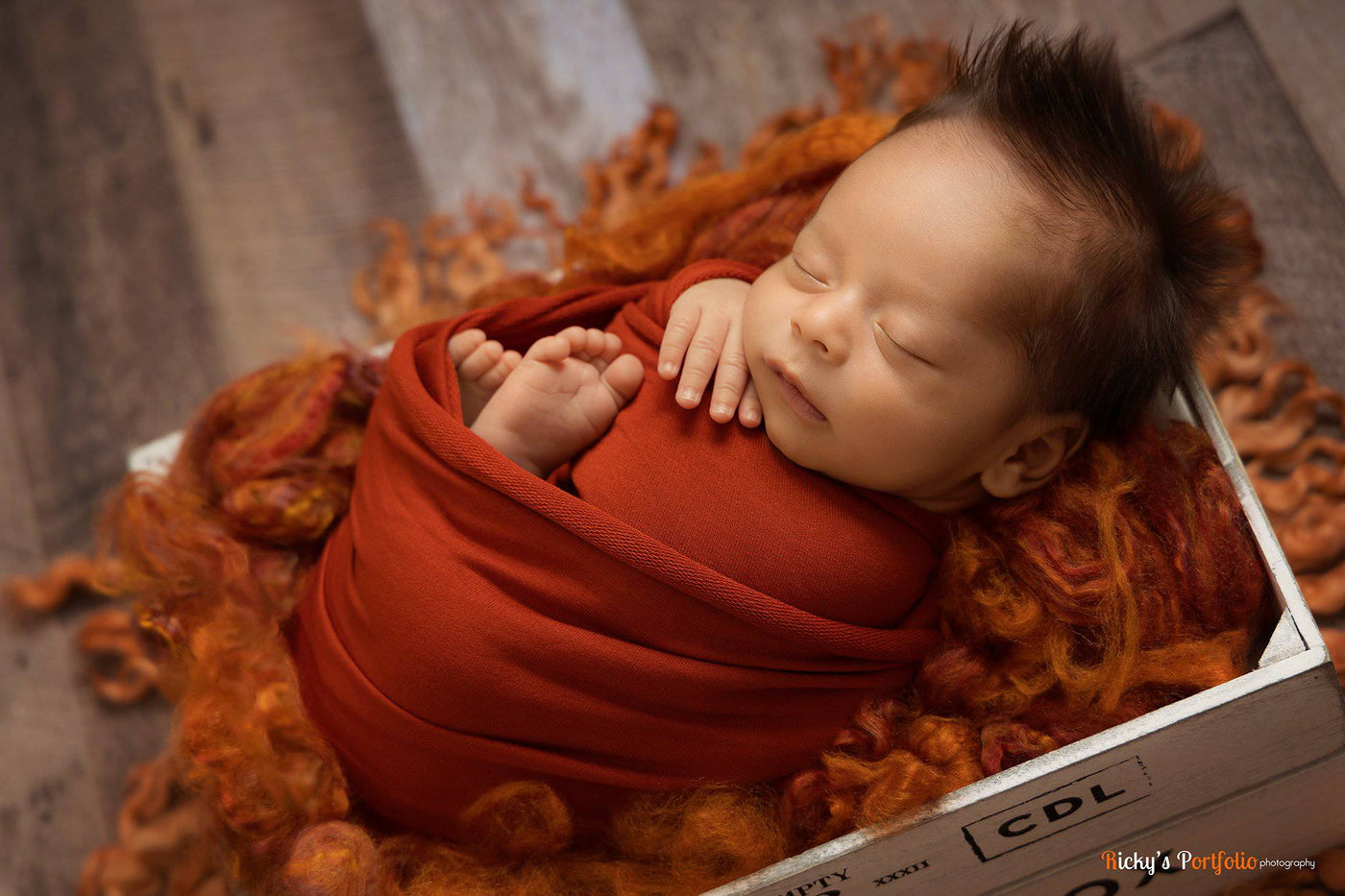 Rust Orange Newborn Fluff Cloud Basket Filler Nest Stuffer - Beautiful Photo Props