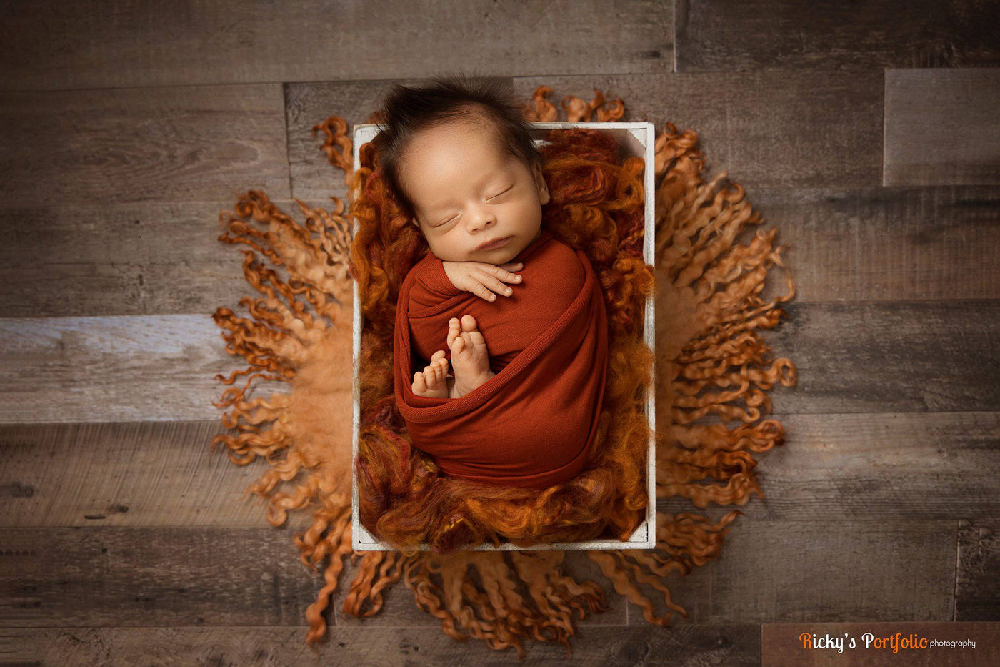 Rust Orange Newborn Fluff Cloud Basket Filler Nest Stuffer - Beautiful Photo Props