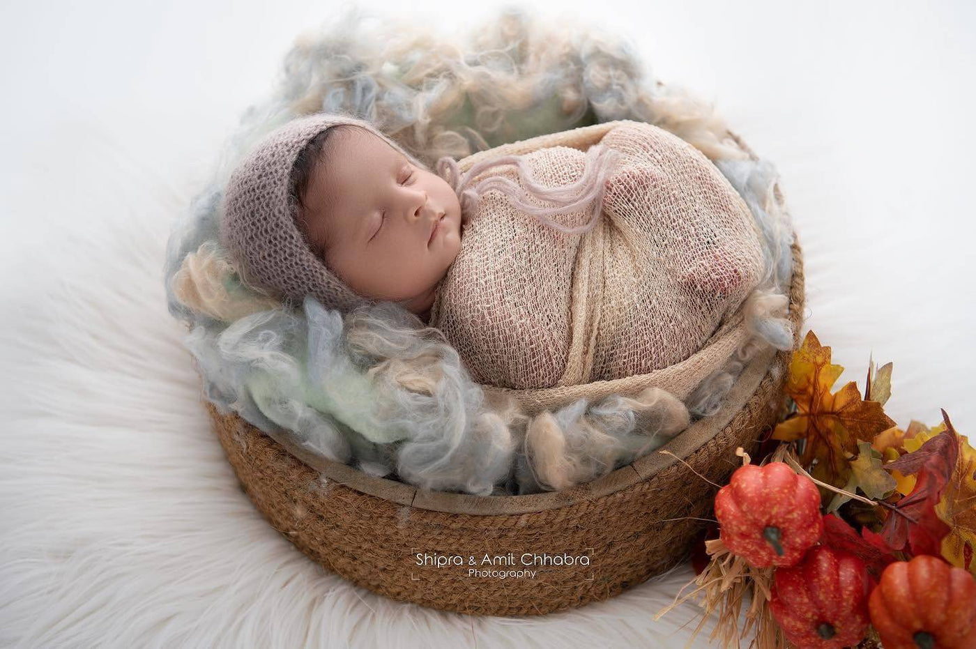Granite Gray Newborn Fluff Cloud Basket Filler Nest Stuffer - Beautiful Photo Props