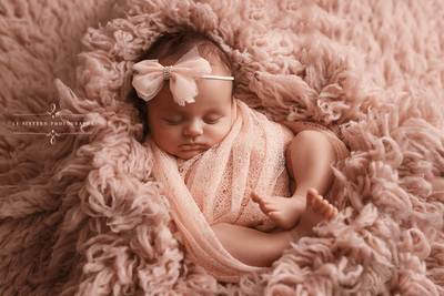 Whisper Knit Newborn Baby Wrap in Peach - Beautiful Photo Props
