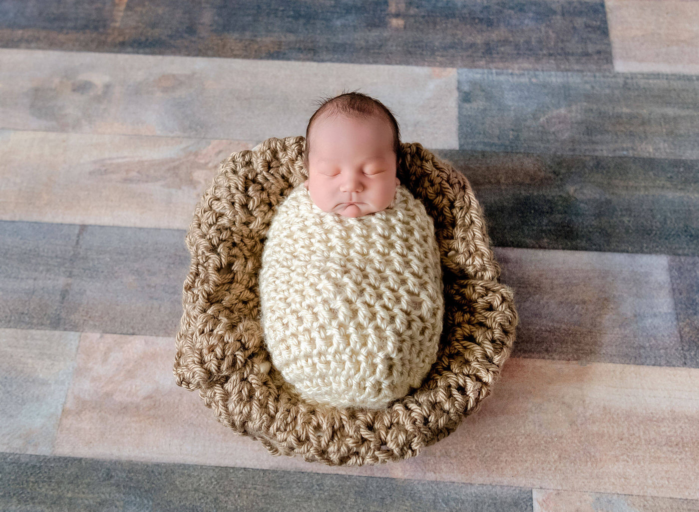 Chunky Taupe Brown Baby Blanket - Beautiful Photo Props